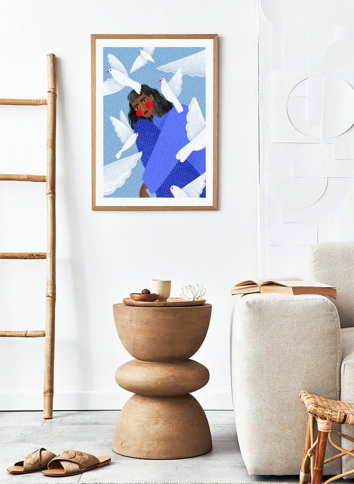 Bea Müller - Peaceful Woman and Doves Art Print_Sugar & Canvas_Bea Müller