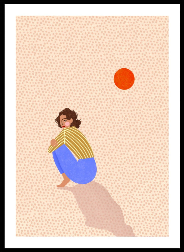 Bea Müller - Pensive Woman Under Sun Art Print_Sugar & Canvas_Bea Müller