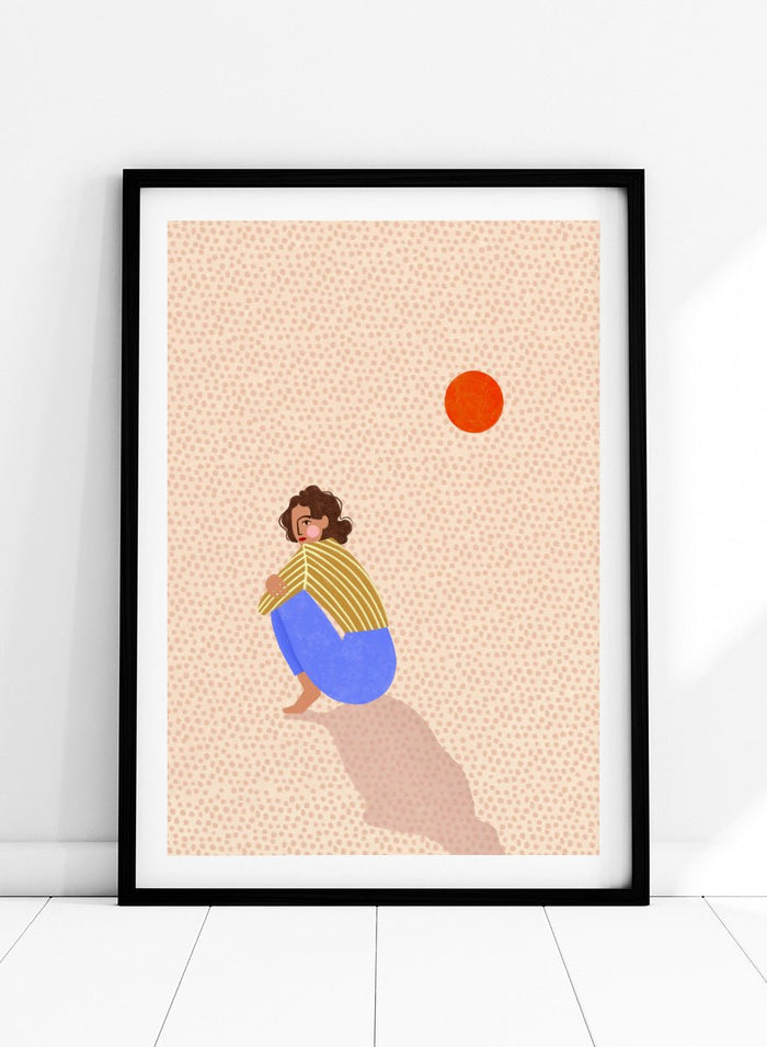 Bea Müller - Pensive Woman Under Sun Art Print_Sugar & Canvas_Bea Müller
