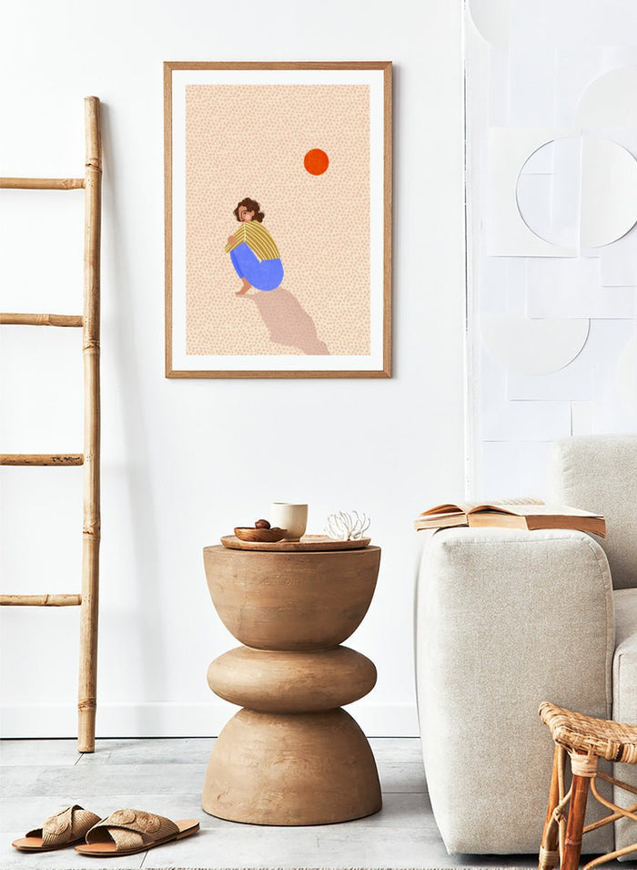 Bea Müller - Pensive Woman Under Sun Art Print_Sugar & Canvas_Bea Müller