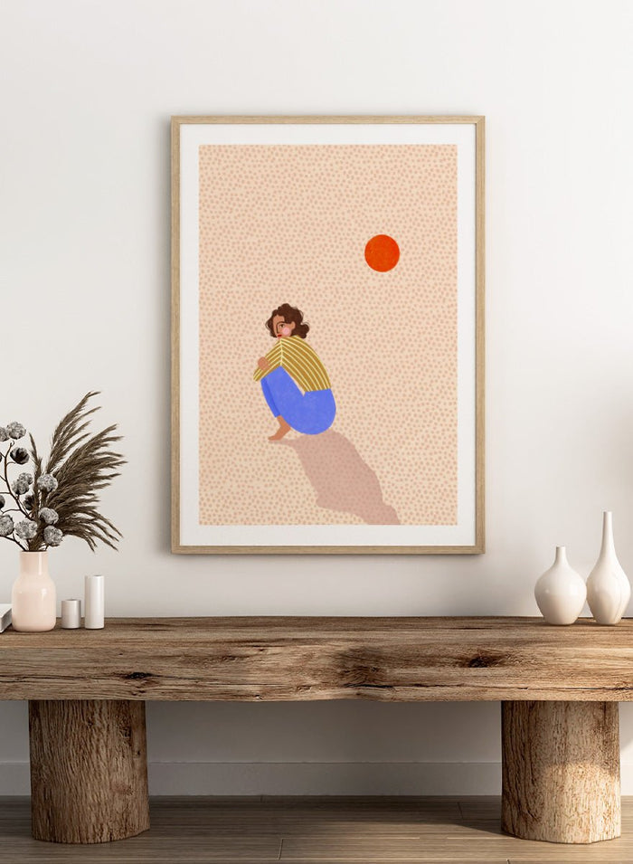 Bea Müller - Pensive Woman Under Sun Art Print_Sugar & Canvas_Bea Müller