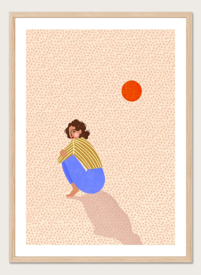Bea Müller - Pensive Woman Under Sun Art Print_Sugar & Canvas_Bea Müller