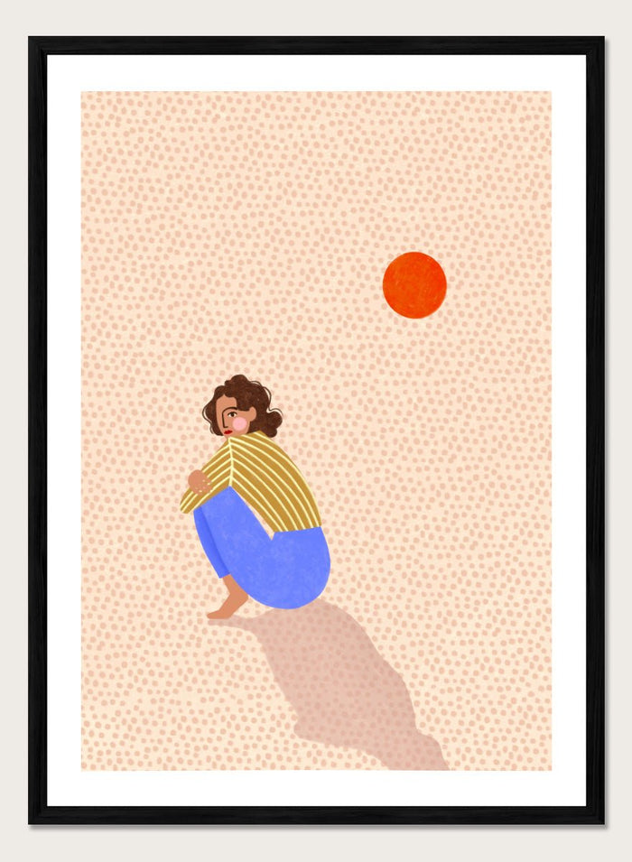 Bea Müller - Pensive Woman Under Sun Art Print_Sugar & Canvas_Bea Müller