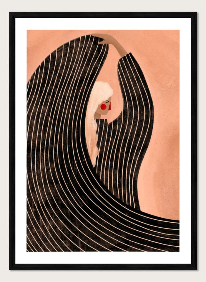 A4/8x12 inches (Framing Available) / Black Wood Frame