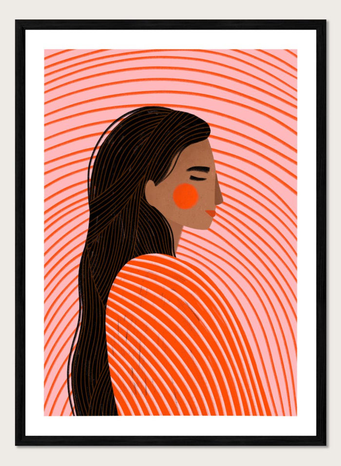 A4/8x12 inches (Framing Available) / Black Wood Frame