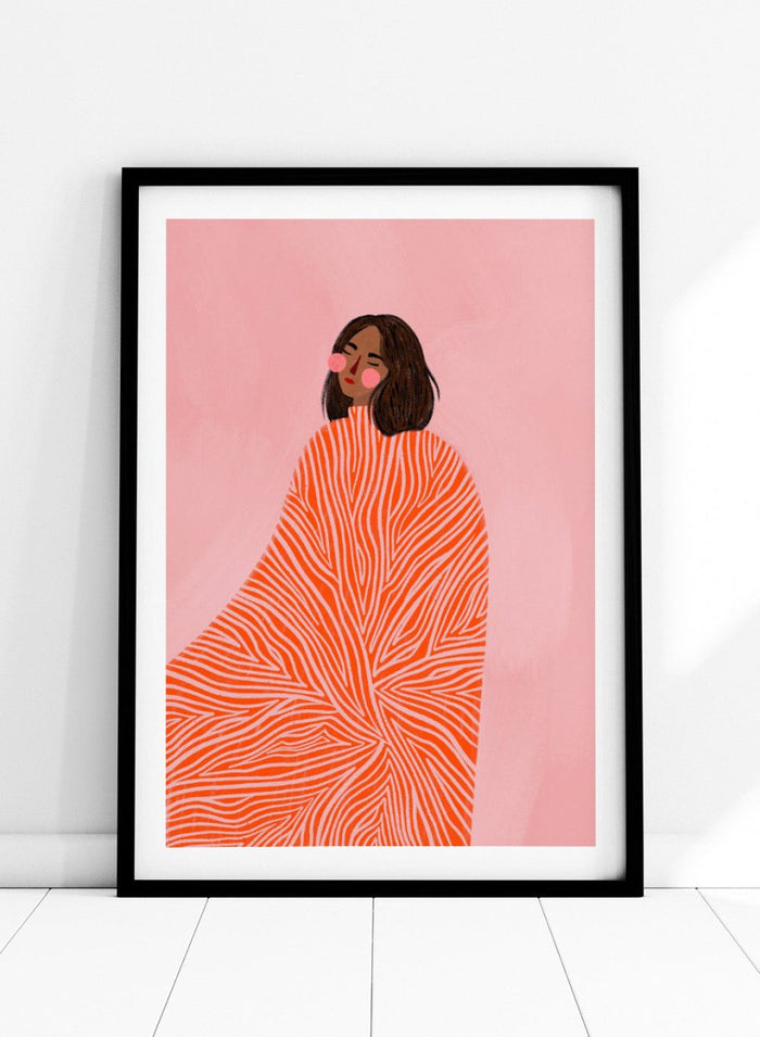 The Woman With the Swirls by Bea Müller Fine Art Print, Framed Fine Art Print, Ready to hang