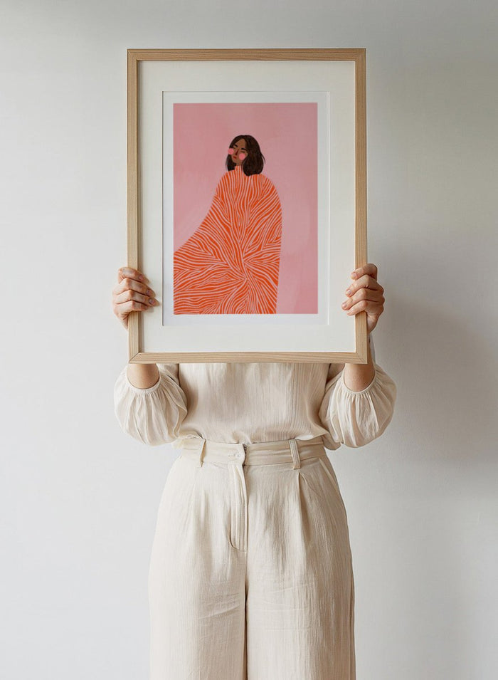 The Woman With the Swirls by Bea Müller Fine Art Print, Framed Fine Art Print, Ready to hang