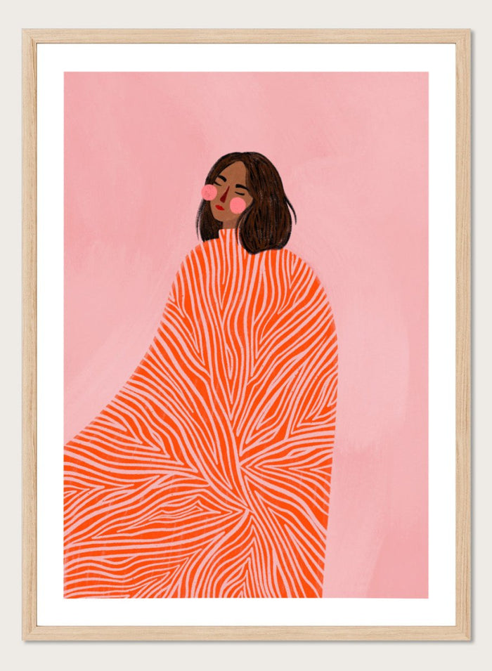 The Woman With the Swirls by Bea Müller Fine Art Print, Framed Fine Art Print, Ready to hang