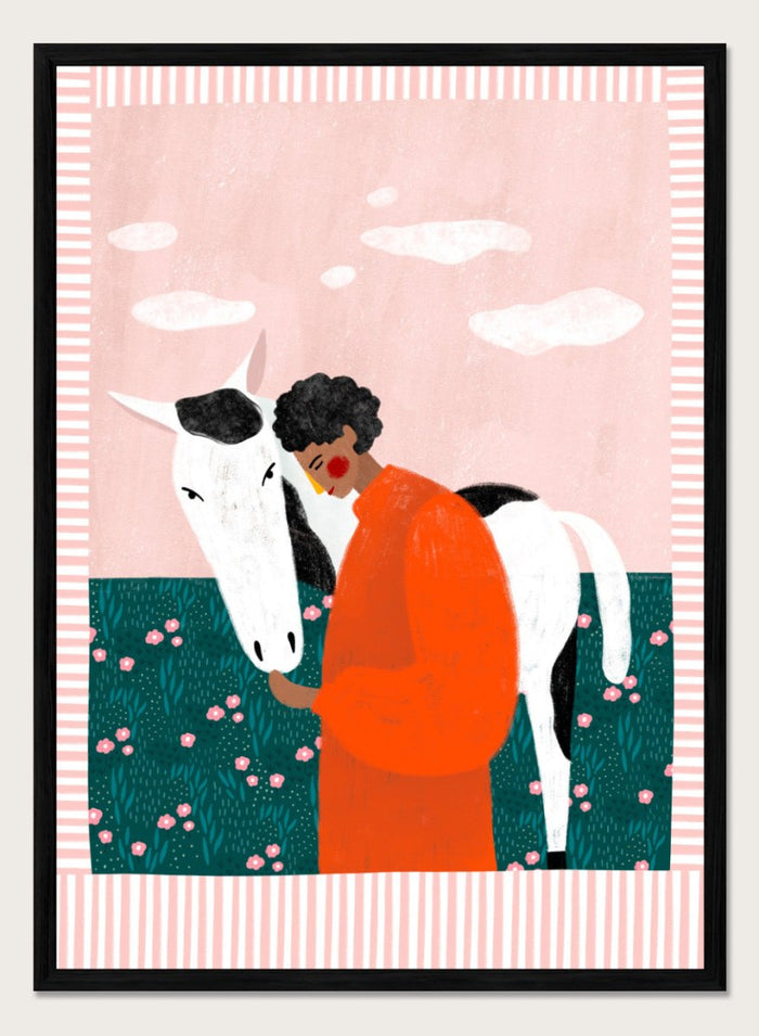 A4/8x12 inches (Framing Available) / Black Wood Frame