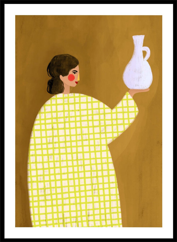 Bea Müller - Woman Holding Pottery Art Print_Sugar & Canvas_Bea Müller