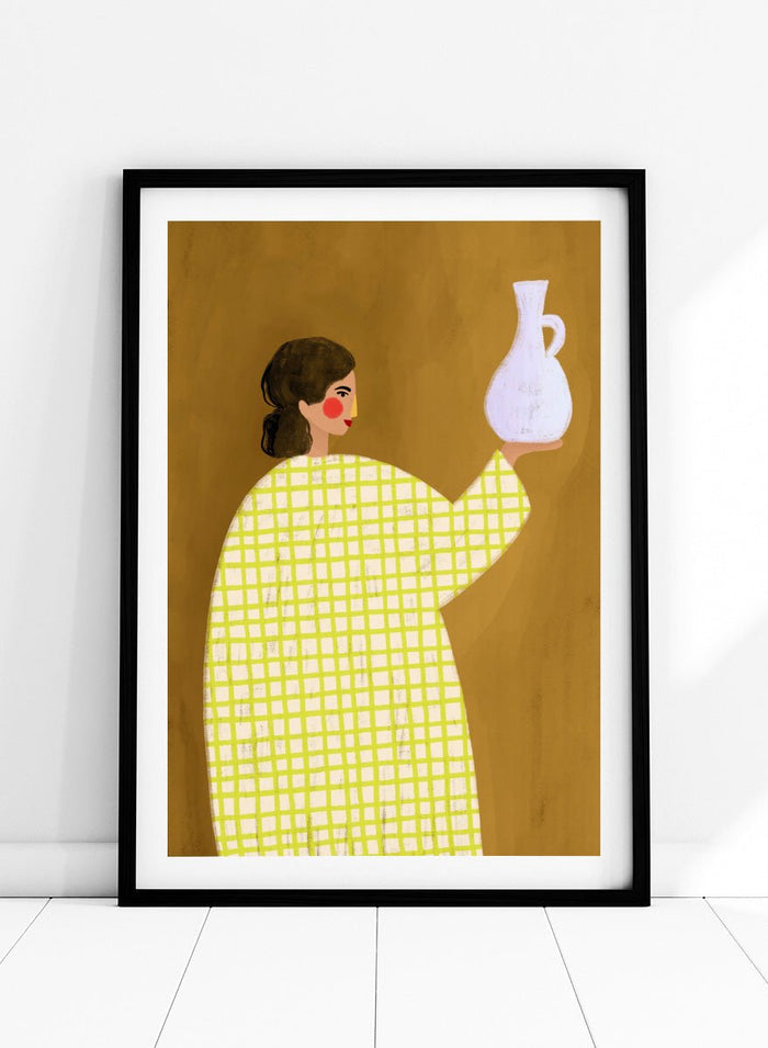 Bea Müller - Woman Holding Pottery Art Print_Sugar & Canvas_Bea Müller