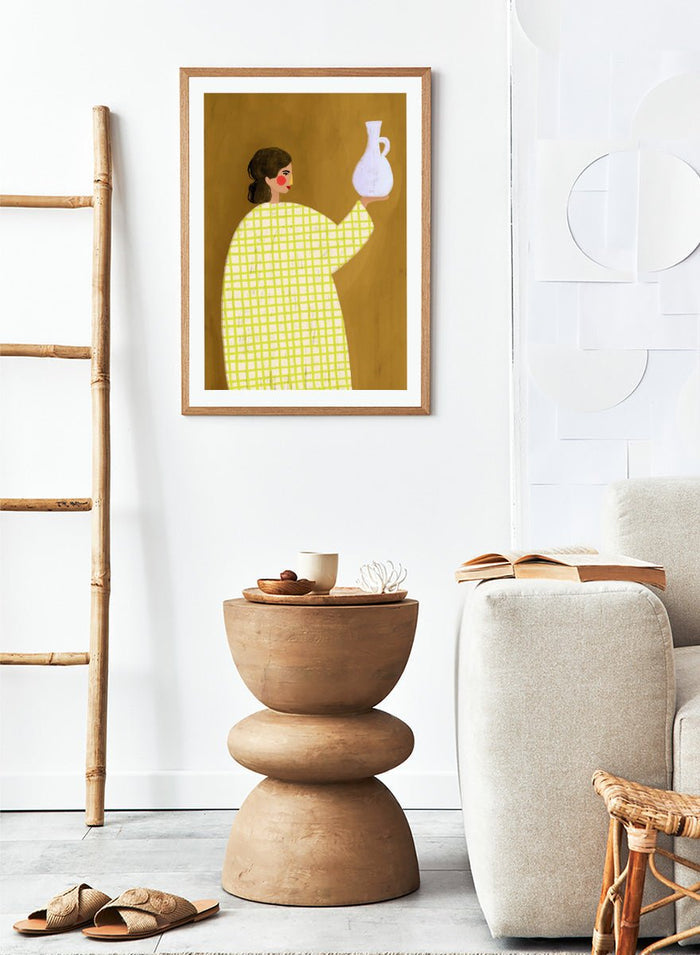 Bea Müller - Woman Holding Pottery Art Print_Sugar & Canvas_Bea Müller