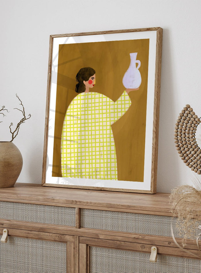 Bea Müller - Woman Holding Pottery Art Print_Sugar & Canvas_Bea Müller