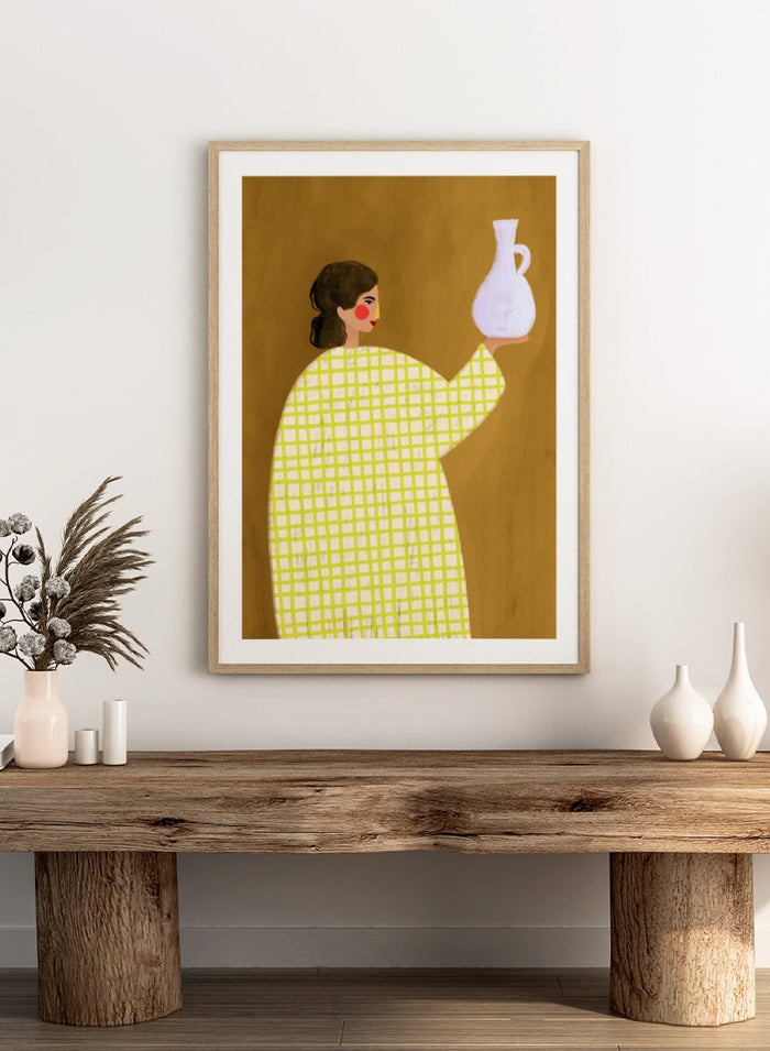 Bea Müller - Woman Holding Pottery Art Print_Sugar & Canvas_Bea Müller