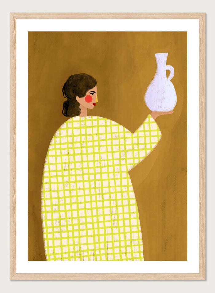 Bea Müller - Woman Holding Pottery Art Print_Sugar & Canvas_Bea Müller
