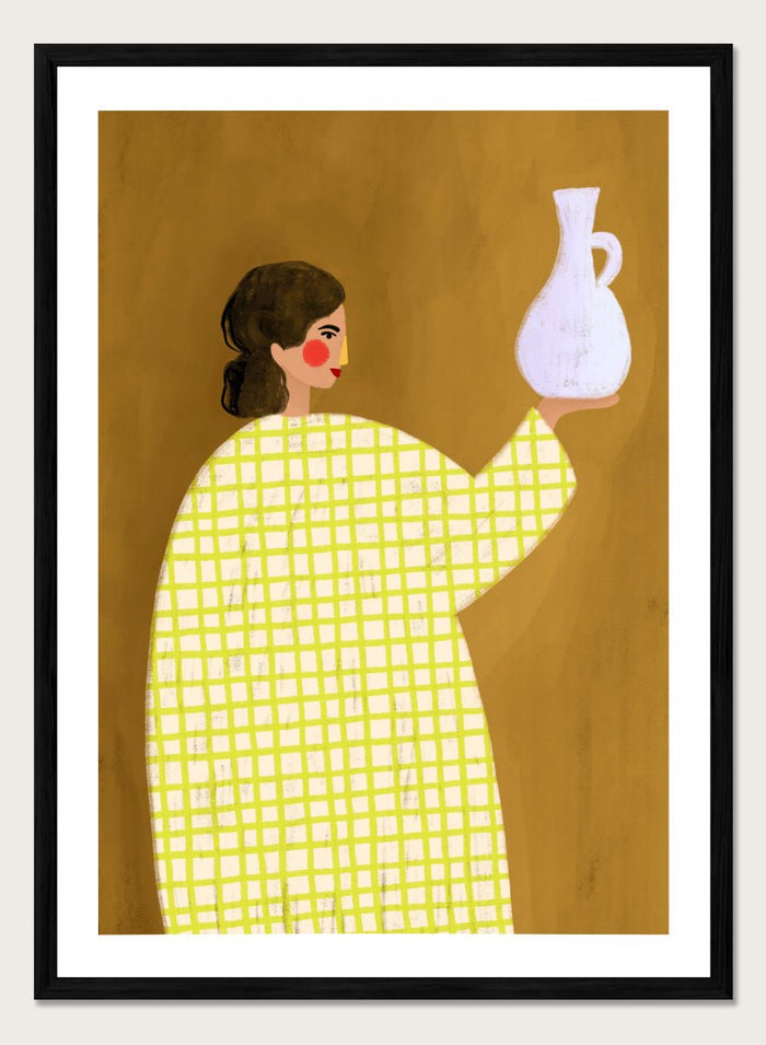 Bea Müller - Woman Holding Pottery Art Print_Sugar & Canvas_Bea Müller