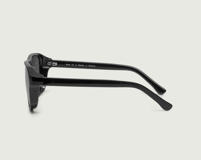 Ink::Bernie Sunglasses Square Black recycled polyester side