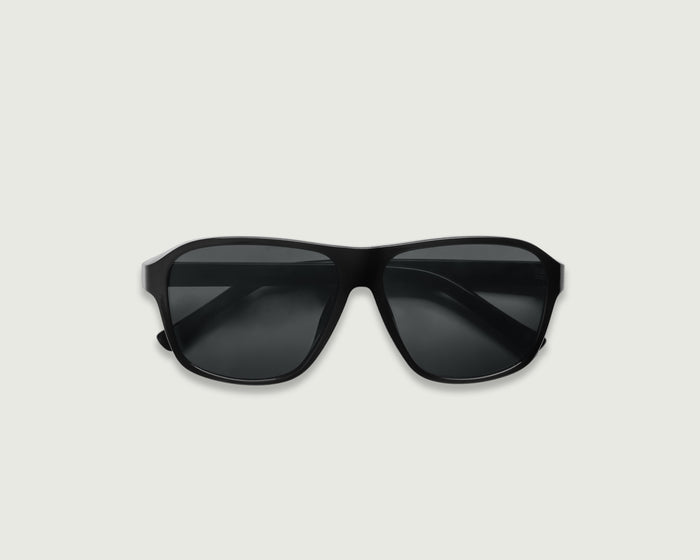 Ink::Bernie Sunglasses Square Black recycled polyester top