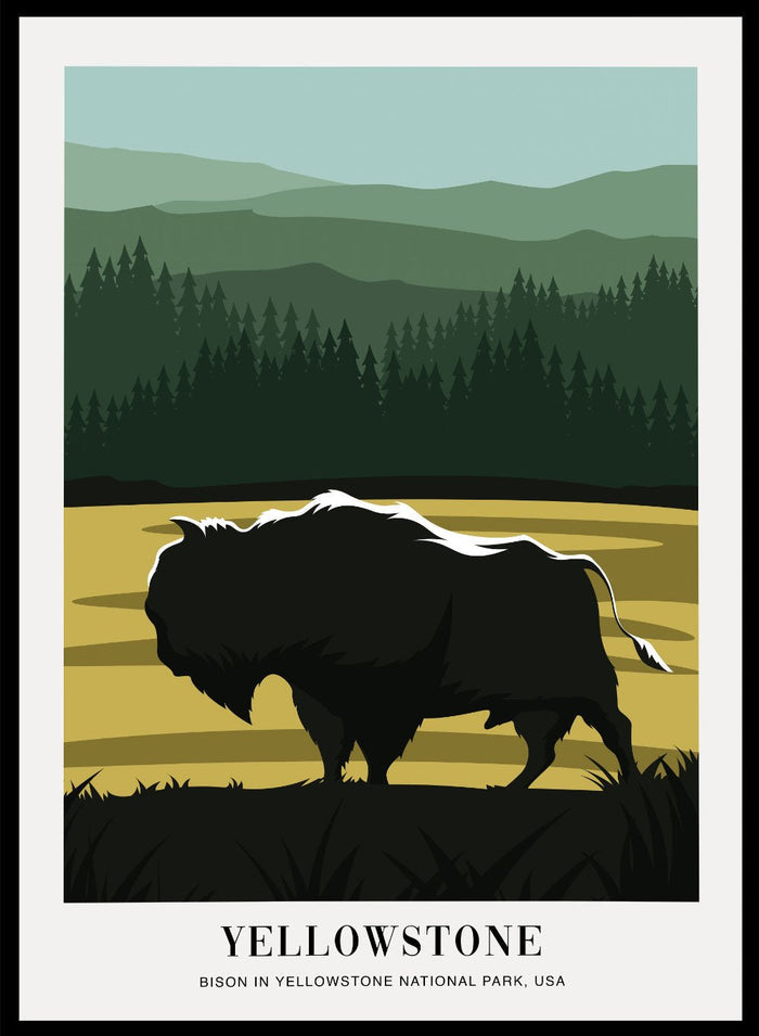 Bison in Yellowstone National Park Art Print_Sugar & Canvas