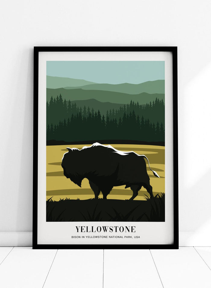 Bison in Yellowstone National Park Art Print_Sugar & Canvas