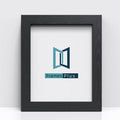 Blok Range black picture and poster frame featuring the Frames Plus logo in a sleek design.