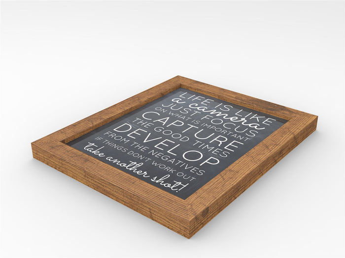Rustic picture and poster frame featuring an inspiring quote in a stylish design.
