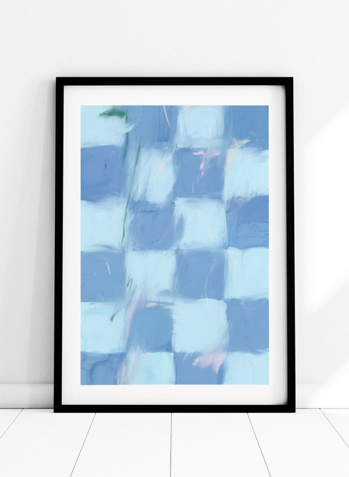 'Blue Grid' Aesthetic Art Print_Sugar & Canvas_Sugar & Canvas