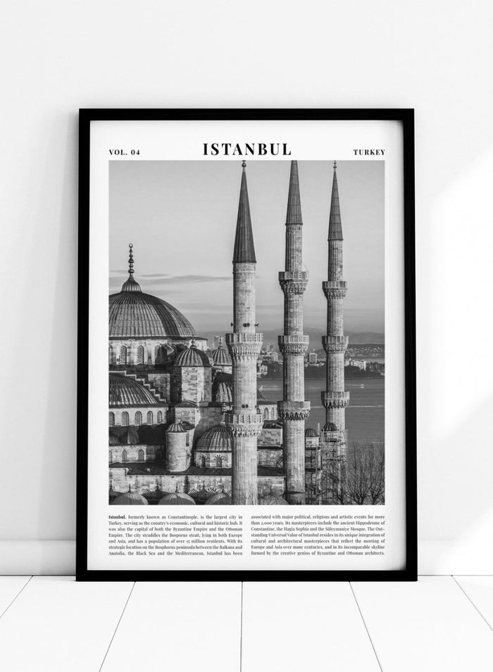 Blue Mosque Istanbul Black and White Travel Art Print_Sugar & Canvas_Sugar & Canvas