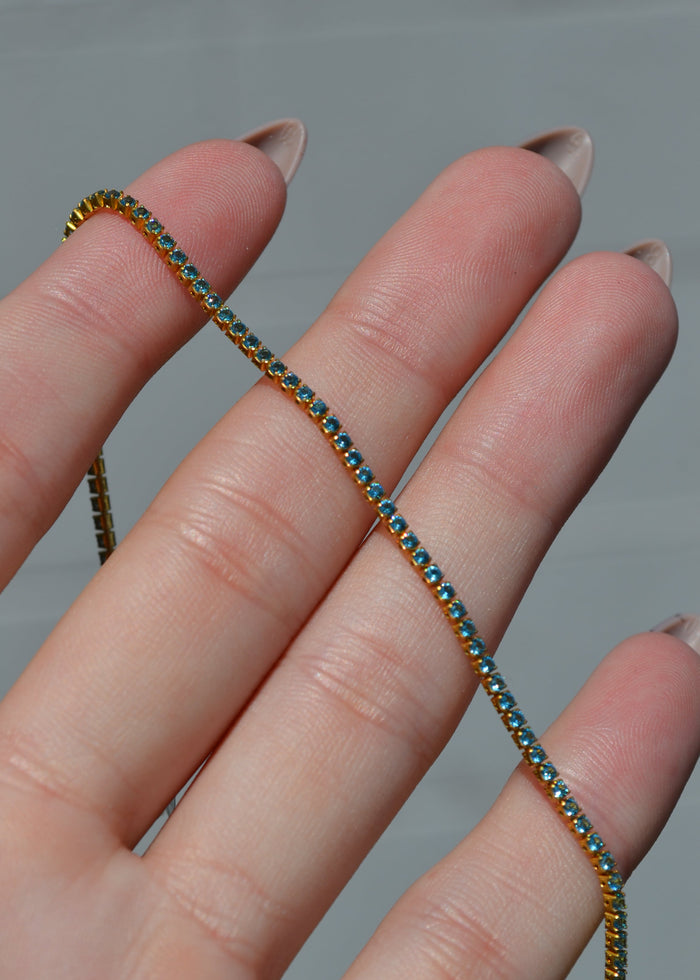 Blue Stone Yellow Gold Plated Bracelet