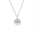 Blue Topaz Disc Pendant Necklace