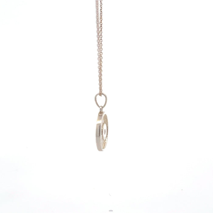 Blue Topaz Disc Pendant Necklace