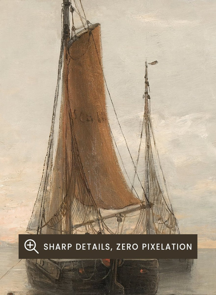 "Bluff-Bowed Scheveningen Boats at Anchor" Art Print_Sugar & Canvas_Hendrik Willem Mesdag
