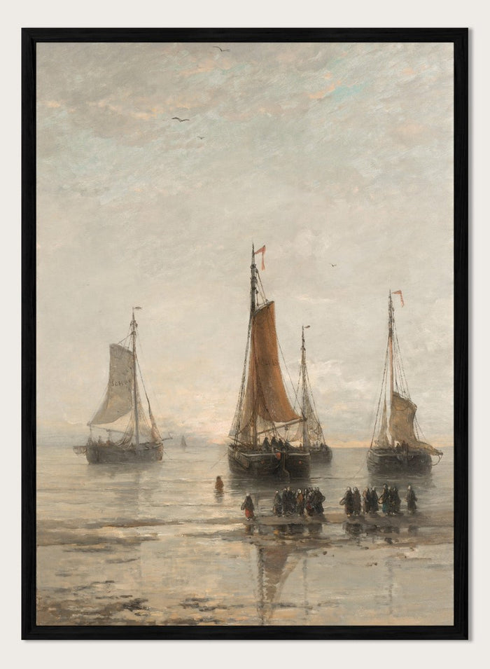 "Bluff-Bowed Scheveningen Boats at Anchor" Art Print_Sugar & Canvas_Hendrik Willem Mesdag