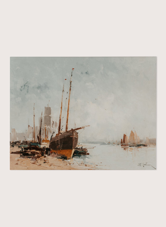 "Boats in Port" Art Print