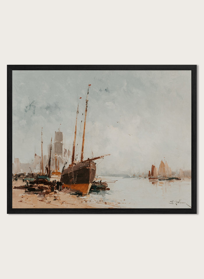 "Boats in Port" Art Print