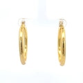 Bold Yellow Gold Plated Hoop Earrings