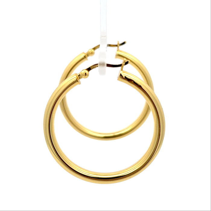 Bold Yellow Gold Plated Hoop Earrings