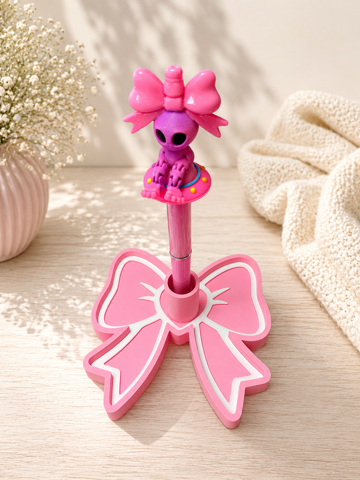 bow pen stand with tray