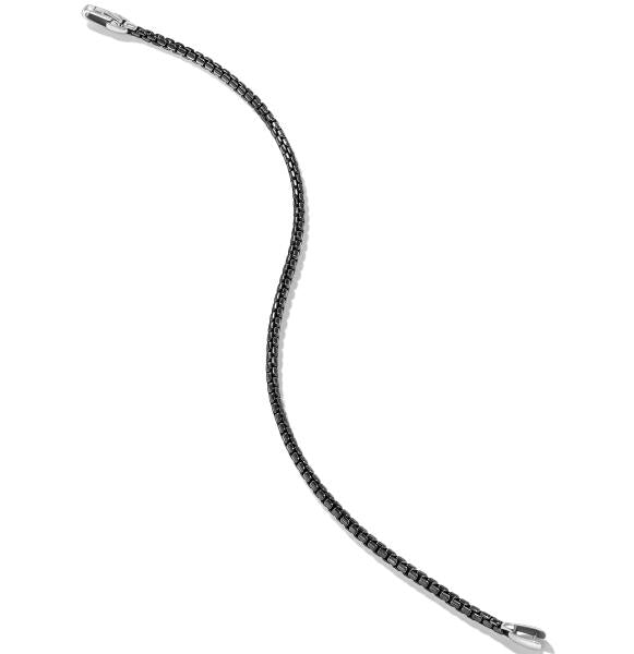 Box Chain Bracelet in Stainless Steel and Sterling Silver