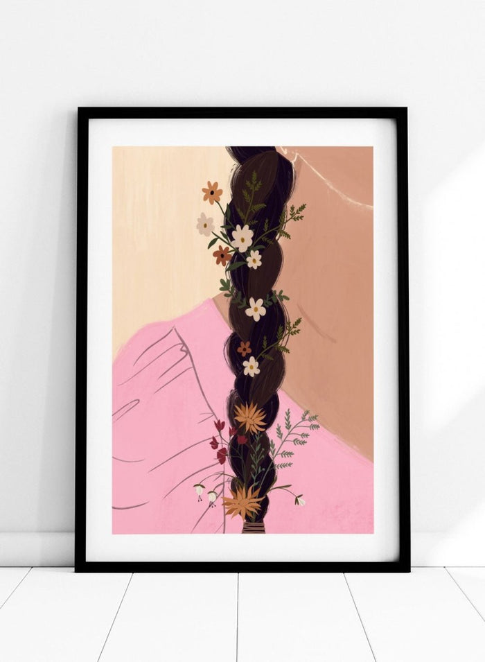 'Braided Wildflowers' Aesthetic Art Print_Sugar & Canvas_Sugar & Canvas
