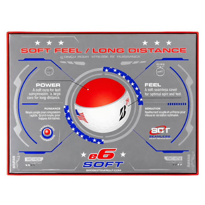 Bridgestone Golf Limited Edition e6 Soft Patriot Pack 2 Dozen Golf Balls