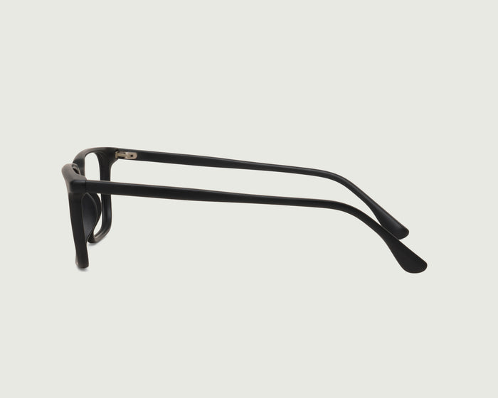Charcoal::Buddy Eyeglasses rectangle Black acetate side