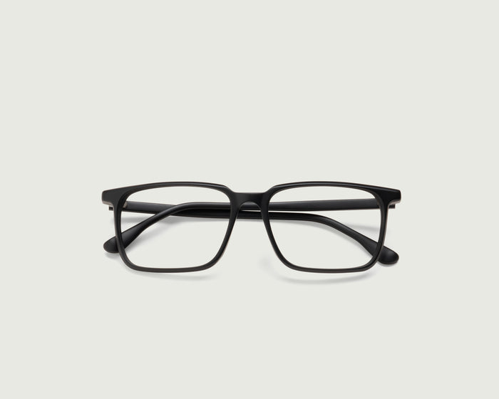 Charcoal::Buddy Eyeglasses rectangle Black acetate top