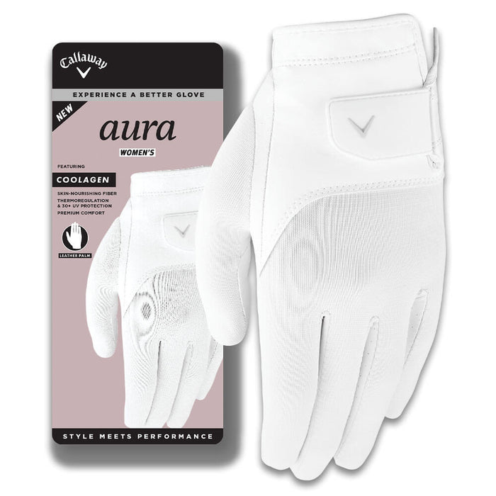 Callaway Aura Golf Glove White - 26 Women