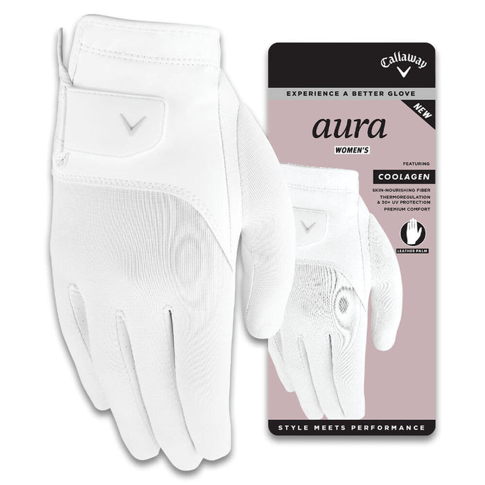 Callaway Aura Golf Glove White - 26 Women