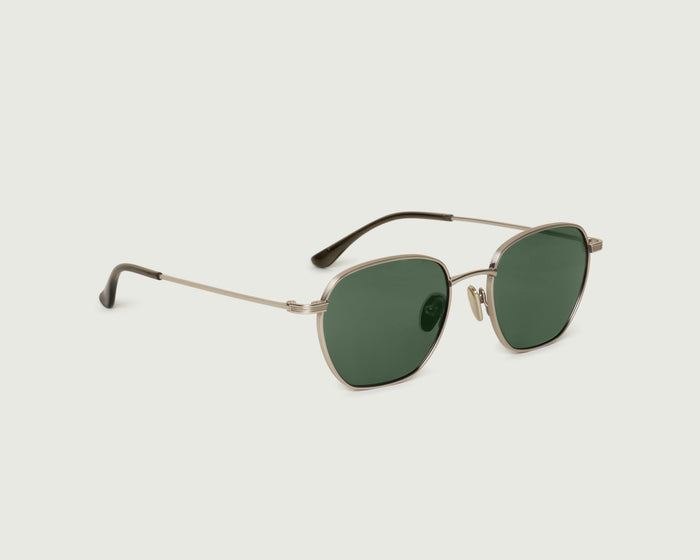 Gold::Cameron Sunglasses square Gold metal front diagonal