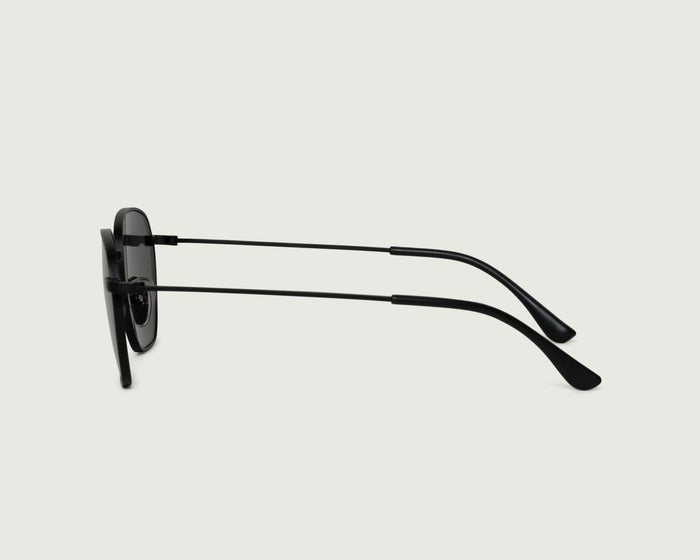 Charcoal::Cameron Sunglasses square Black metal side