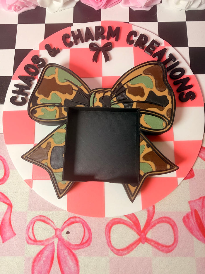 Camo bow  Sticky Note Holder * Custom