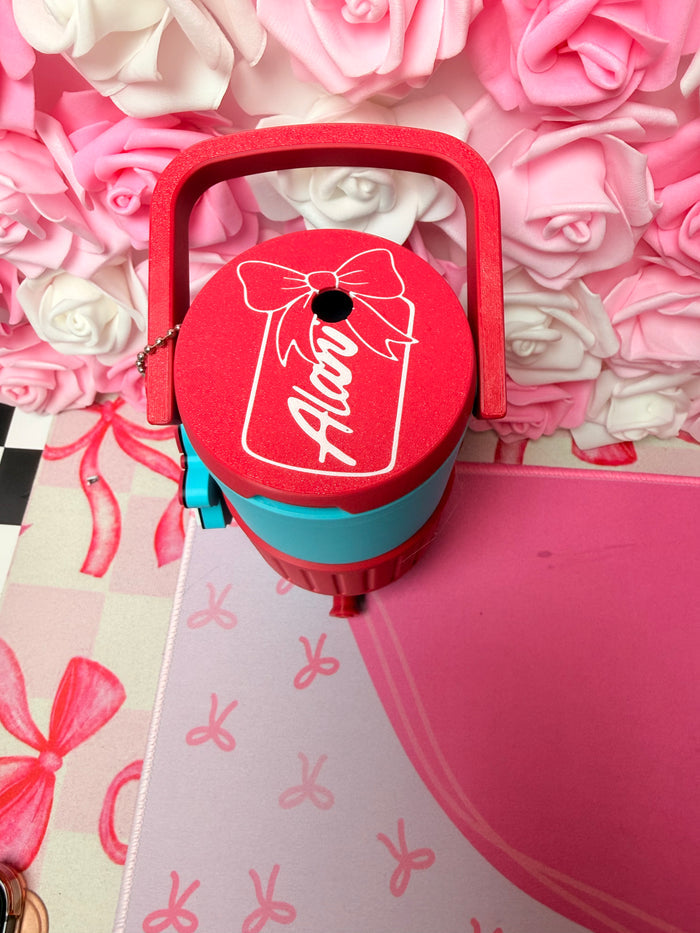 Can cooler with alani lid and can tab opener