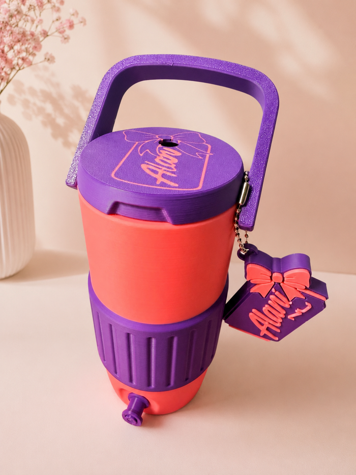 Can cooler with alani lid and can tab opener
